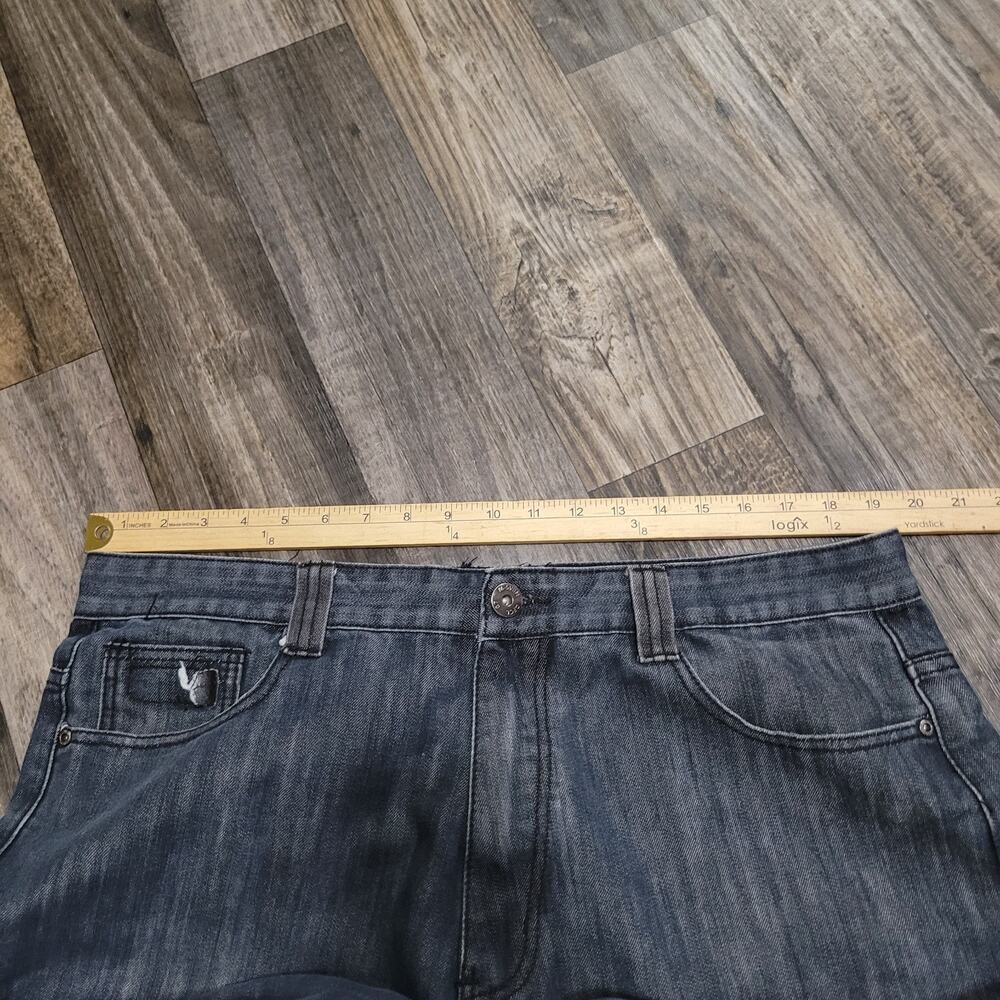Most Official Seven Jeans Shorts Black Baggy Wide Leg Hip Hop Mens 40x13 Y2k - Picture 6 of 12